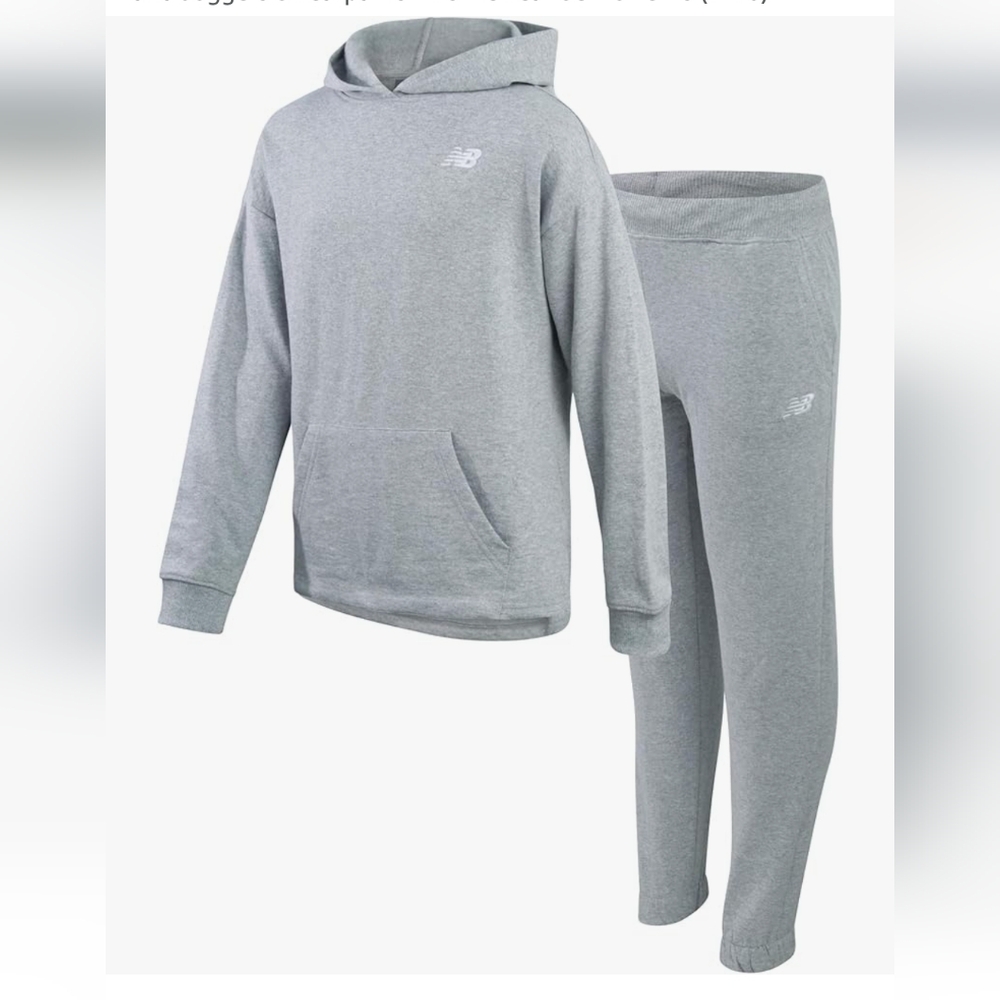 New Balance Grey Hoodie and Joggers Set, Size 7/8